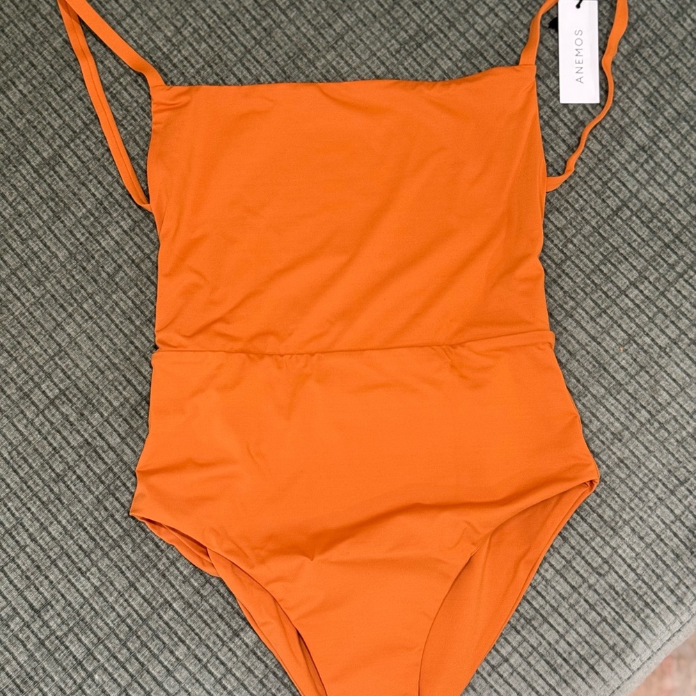 Anemos Square Neck Open Back One-Piece-Vintage Orange-discontinued color!